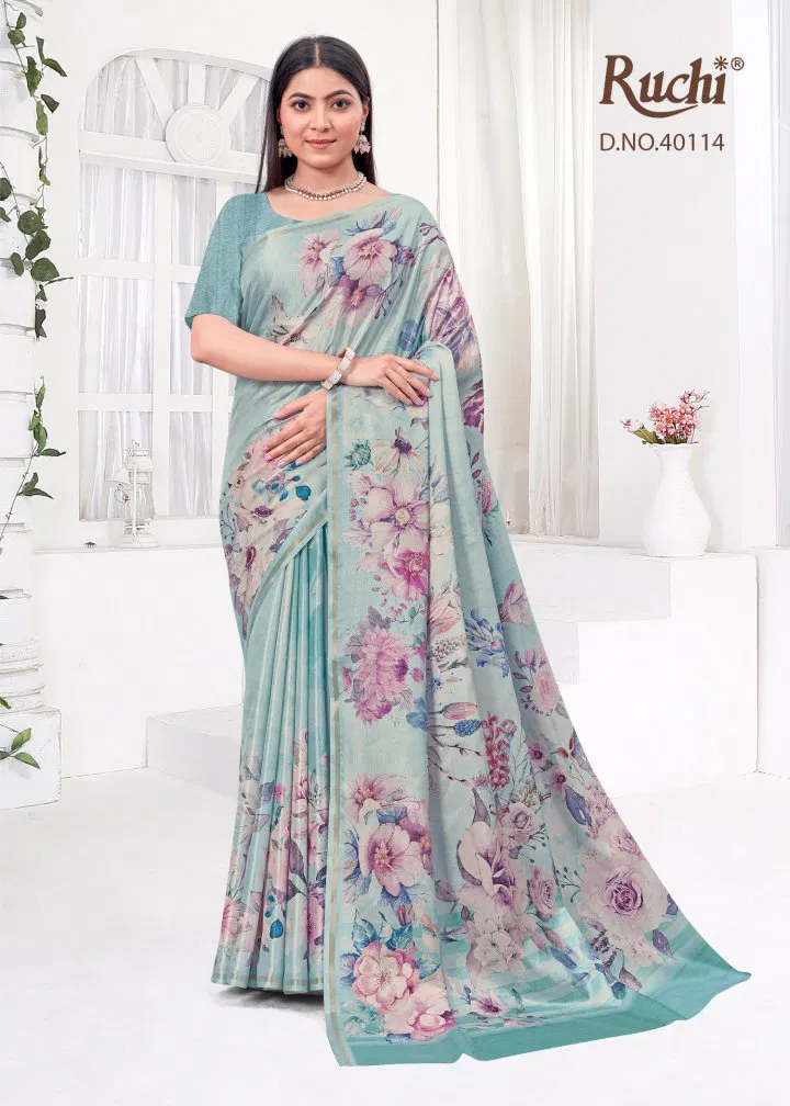 Saisha Vol 2 By Ruchi Tussar Silk Printed Saree Suppliers In India